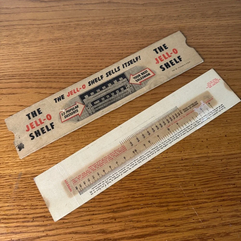 Vintage General Foods‎ Profit Calculator Slide Rule Jell O Shelf Salesman Tool